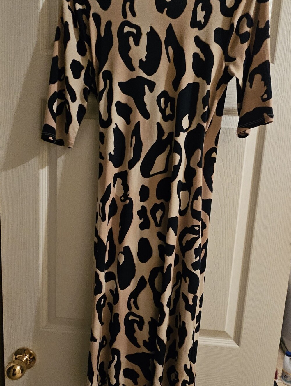 Merona Beige and Navy Animal print Dress - Picture 4 of 6